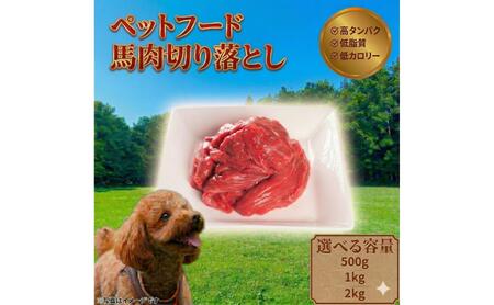 ペットフード　【馬肉切落し】　冷凍・真空包装(250ｇ×2パック)