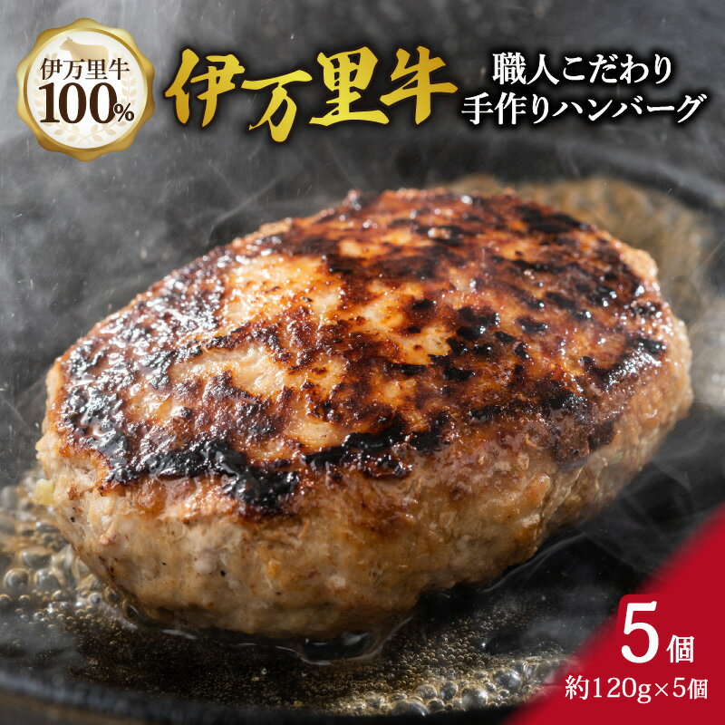 【ふるさと納税】職人こだわり伊万里牛100%手作りハンバーグ約120g×5個 002-J334