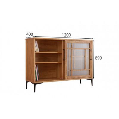 ふるさと納税 大川市 レトロなガラス扉がおしゃれな収納家具【amico 120キャビネット】職人MADE大川家具『境木工』 |  | 03