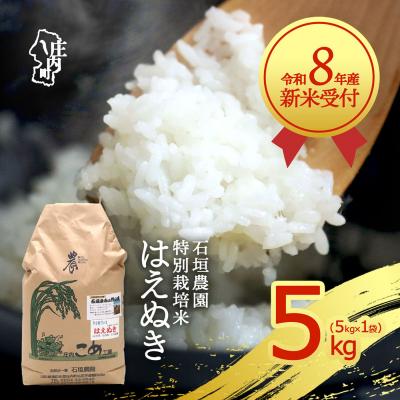 ふるさと納税 庄内町 【新米受付】石垣農園の特別栽培米 はえぬき 5kg【10月より順次発送】