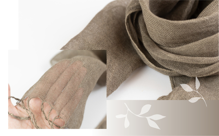 【グレー】【受注制作】草木染ヘンプストール【ギフト包装】ストール プレゼント ギフト 贈り物 こだわり 母の日 染物 シンプル ヘンプ【77-4【7】】