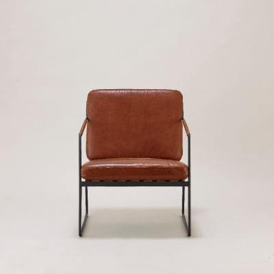 ふるさと納税 関市 革と鉄フレームの組み合わせ。くつろぎのfeliceラウンジチェア インテリア 家具 |  | 03