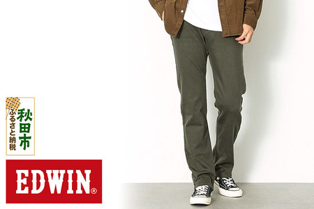 EDWIN インターナショナルベーシック 403 フレックス ふつうのストレートパンツ MENS【36インチ・アーミー】E403F-21-36