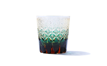 伝統工芸士作・江戸切子 ／ ロックグラス グラス 酒器 杯 盃 さかずき きりこ キリコ 工芸品 伝統工芸 伝統的 ガラス工芸 硝子 埼玉県 No.294
