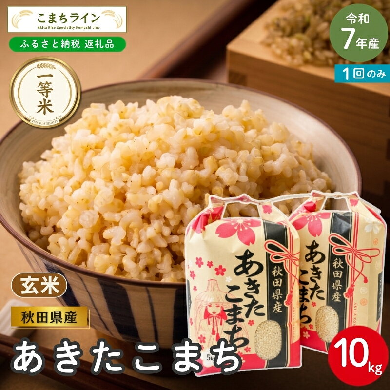 【ふるさと納税】《先行予約》 令和8年産 あきたこまち 玄米 10kg 秋田県産 米 一等米 ブランド米 10キロ 一人暮らし 秋田 能代 能代市 送料無料 《こまちライン》　お届け：《発送時期》新米収穫後、順次発送