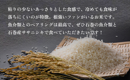 ＜定期便＞石巻産ササニシキ（精米）5kg×3回 令和6年度産 毎月配送  米 お米 白米ご飯 主食