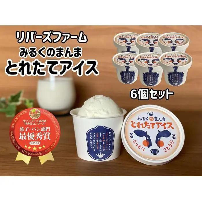 アイス 6個セット（90ml×6個）「みるくのまんま　とれたてアイス」《「食パラダイス鳥取県」最優秀賞受賞》