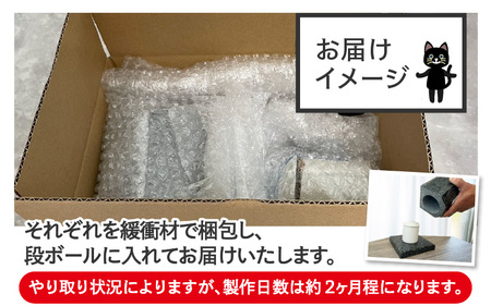【オーダー】ペットのお墓 ファミリーシェープ 笏谷ブルー Aタイプ / ペット 犬 猫 お墓 墓石 供養 納骨 家族 笏谷石 オーダー オーダーメイド 彫刻 インテリア 北陸 福井県 あわら市