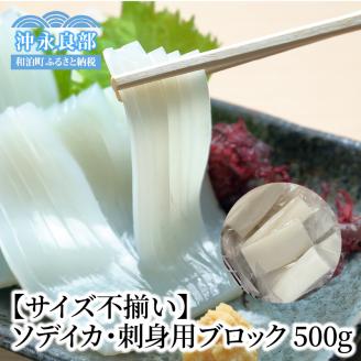 【サイズ不揃い】ソデイカ・刺身用ブロック　500g/沖永良部島特産