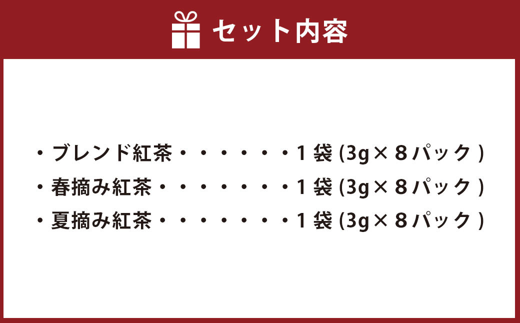 紅茶3種詰め合わせセット(ティーカップ用ティーバックタイプ) 