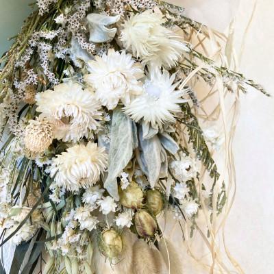 ふるさと納税 茅野市 信州 八ヶ岳の麓から贈るドライフラワースワッグ L(グリーン) |  | 01