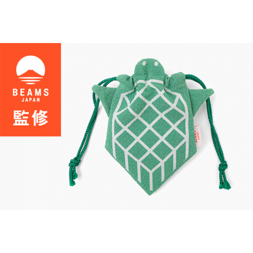 【BEAMS JAPAN】 COCHAE ちりめん巾着 亀 舞鶴限定商品 