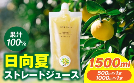 日向夏ストレートジュース100％(500ml×1本、1000ml×1本セット)_M403-001-02