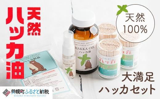 大満足ハッカセット【ハッカ油200ml+ハッカ油20mlスプレー+ハッカ結晶+ハッカ楊枝×3個】【配送不可地域：沖縄県】 天然ハッカ油 詰め合わせ 虫よけ 暑さ対策 消臭 アウトドア 登山 人気 おすすめ ランキング ふるさと納税 北海道 美幌町
