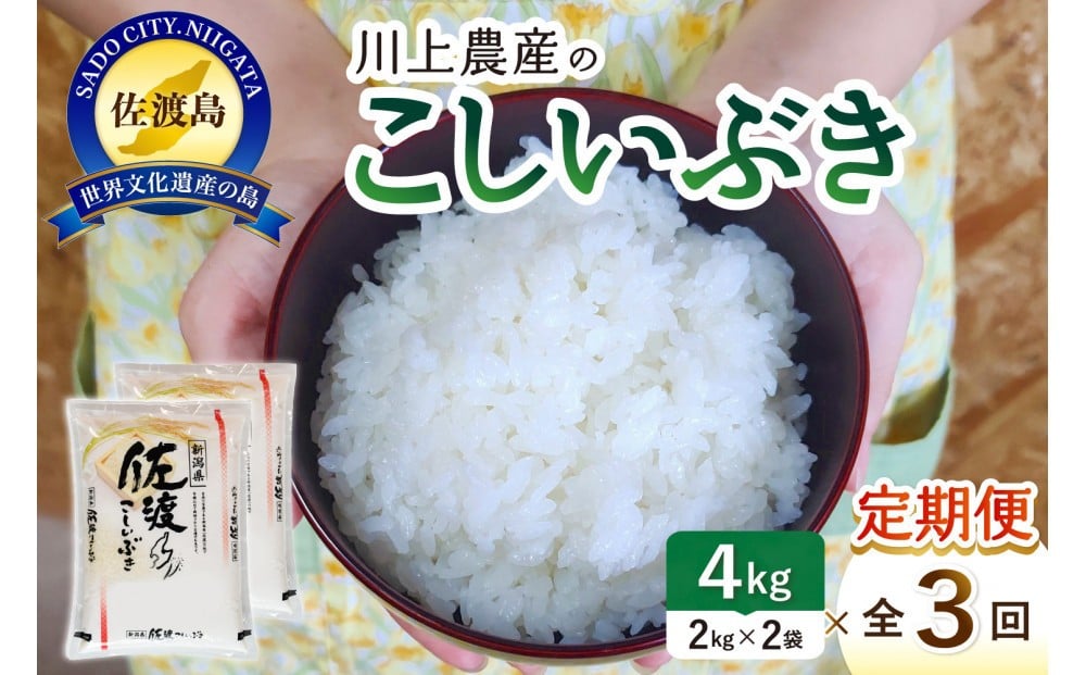 
                  【レビューキャンペーン実施中！】令和7年産 佐渡 川上農産のこしいぶき 定期便（2kg×2×全3回）
                