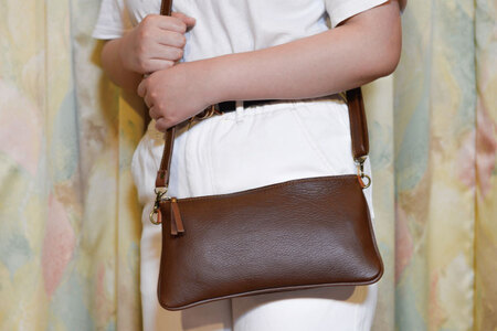 益子の革工房maharoのサコッシュ（S）キャメルブラウン｜栃木県 益子町 ふるさと納税 ショルダーポーチ 牛革 手作り (AX112-1)