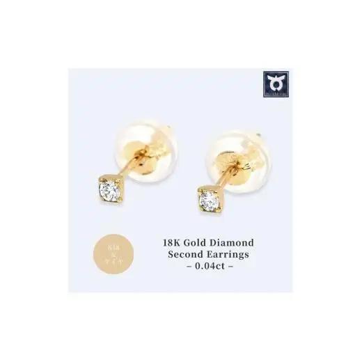 トータル0.04CT　K18セカンドピアス　E296DI-Y