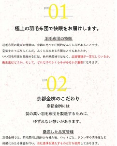 ＜京都金桝＞２層キルト 羽毛掛ふとん ダブルロングサイズ（ハンガリーシルバーグースダウン93％）《羽毛布団 冬 暖 睡眠 軽量 ふるさと納税羽毛布団 新生活羽毛布団 羽毛布団 寝具 掛けふとん 布団 