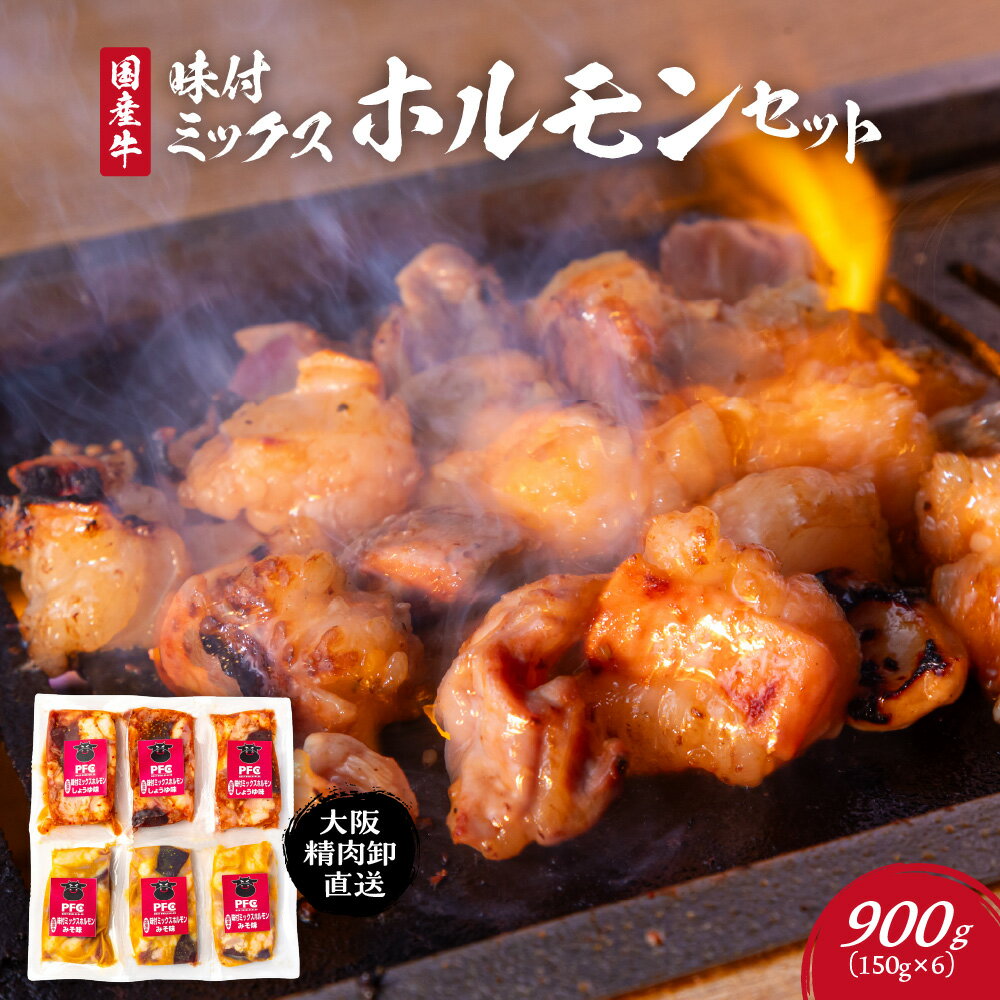 【ふるさと納税】国産牛 味付ミックスホルモン セット モツ 醤油だれ 味噌だれ 焼肉 ホルモン MIX 牛ホルモン 唐辛子 にんにく オニオン 果汁 白みそ ジューシー フライパン ホットプレート 焼肉セット 送料無料