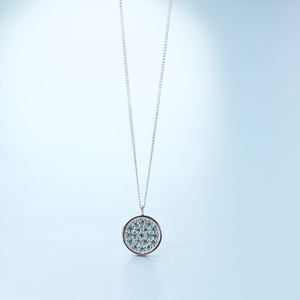 プラチナ900 ラボブルーダイヤ0.095ct パヴェネックレス PT900-N002BL / ブルーダイヤモンド アクセサリー ギフト プレゼント