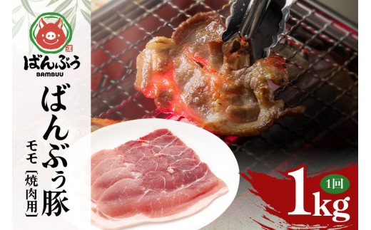 ブランド豚「ばんぶぅ」小分け モモ焼肉用 1kg（500g×2パック） 豚肉 モモ肉 もも肉 焼き肉 焼肉用 焼き肉用 ぶた肉 ブタ肉 国産 茨城県産 ギフト プレゼント 冷凍 高級部位 ブランド豚 42-BJ