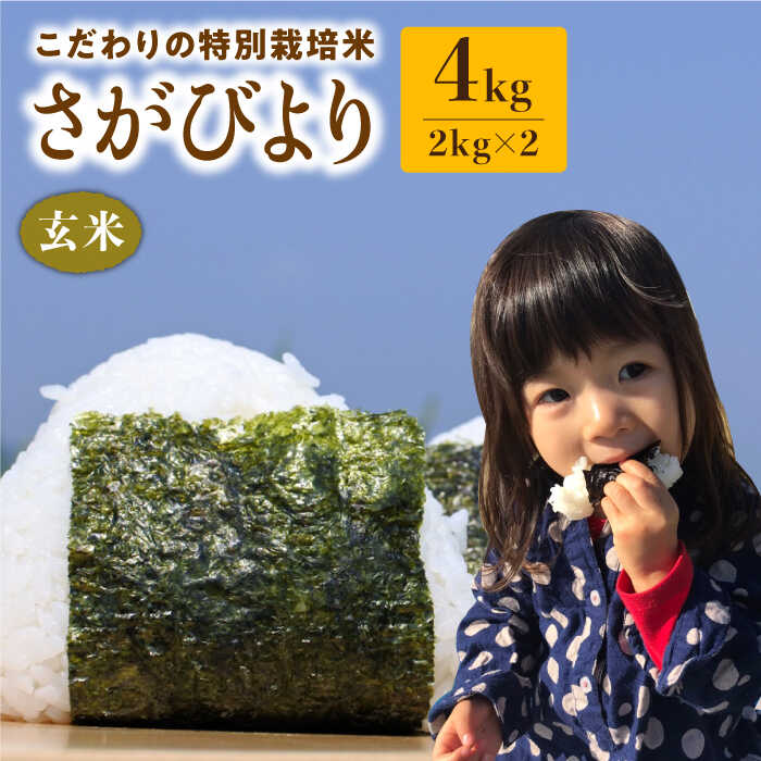 【ふるさと納税】令和7年産 新米 こだわりの特別栽培米 玄米 さがびより 4kg【北原農園】 [HCA003] / 食品 米 精米 白米 特別栽培米 特別栽培 特栽 特A 特A評価 特A米 佐賀県 佐賀