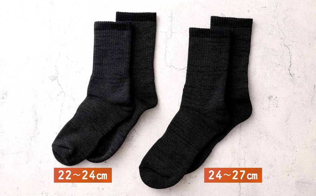 【選べるサイズ】 【22-24cm／24-27cm】 履くだけあったか！ばりふわぽかパイルソックス 2足組