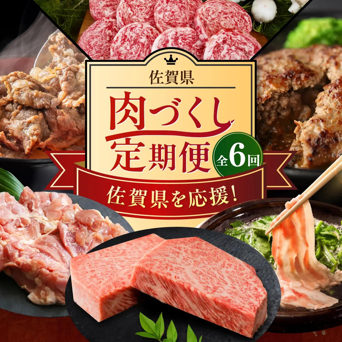 【全6回定期便】佐賀県の畜産農家を応援！佐賀県肉づくし定期便 / 佐賀牛 鶏肉 豚肉 切り落とし ステーキ ハンバーグ / 佐賀県ふるさと納税 [41AAZZ019]