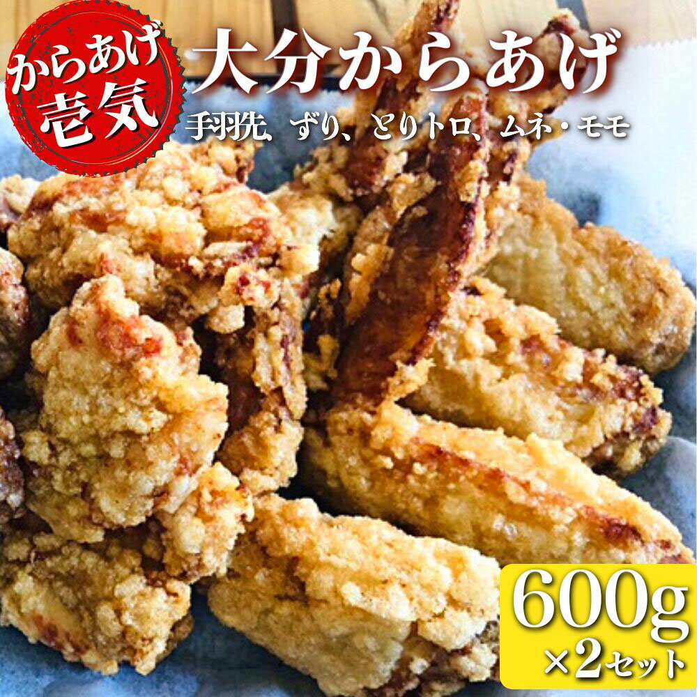 【ふるさと納税】【からあげ壱気】 大分 からあげ 600g × 2セット モモ とりトロ ムネ ずり 手羽先 九州 グルメ 唐揚げ から揚げ
