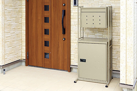 [グリーンライフ] 大容量で好評 郵便ポスト＆錠付き宅配ボックス＆スタンド【107P001】