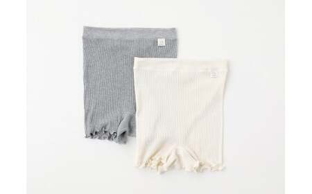 【キナリ2枚 M-Lサイズ】hinna ヒンナ ふわリブ オーガニックコットン 1分丈ショーツ【2枚セット】