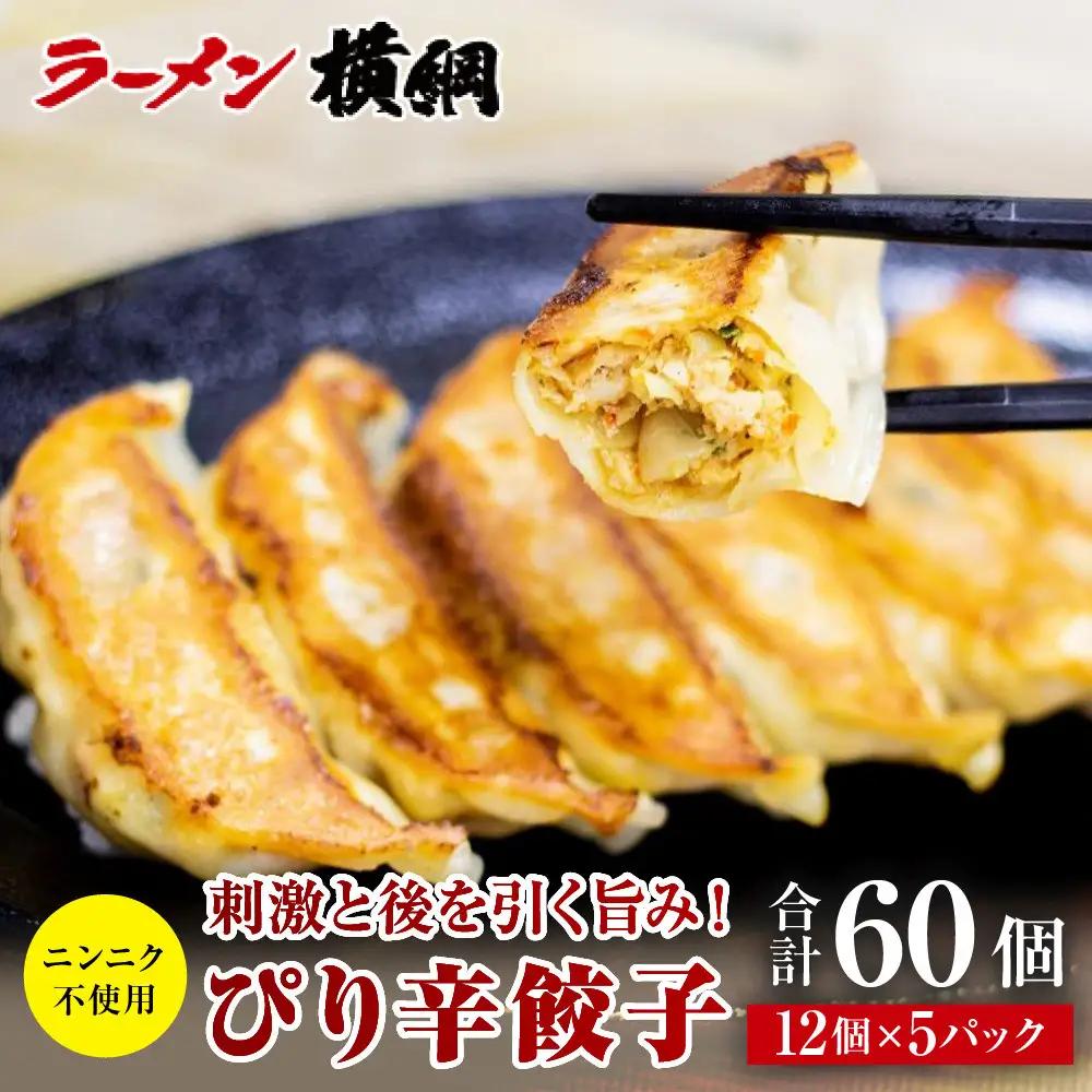 ニンニク不使用 ぴり辛餃子 5パック60個 京都 小分け 餃子 人気 ラーメン横綱