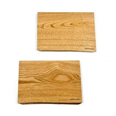 ふるさと納税 丹波市 ガラスのような木のお皿「一人膳 八寸」クリ　Mサイズ　2枚セット