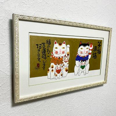 ふるさと納税 豊中市 岡本肇　手描き絵画【招きねこ】-笑福満福ー |  | 02