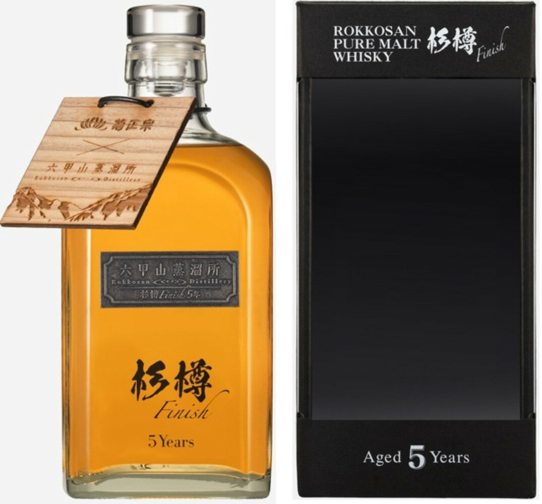 【ふるさと納税】六甲山蒸溜所 ピュアモルトウイスキー 杉樽フィニッシュ 5年　500ml瓶 （化粧箱付） | お酒 洋酒 ウイスキー ピュアモルト 神戸 杉樽 5年 化粧箱 ギフト 人気 おすすめ 送料無料