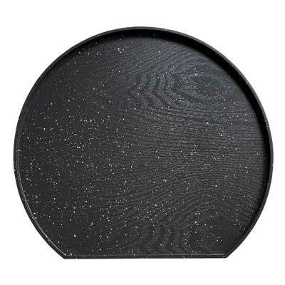 ふるさと納税 海南市 半月盆 木製 美空 黒 尺二 36cm 和食 お盆