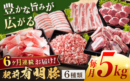 【6回定期便】豚肉 6種バラエティセット 総計30kg[NAS105]