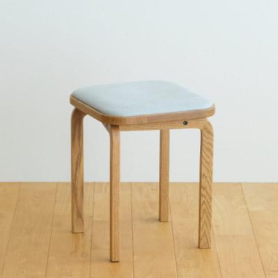 ふるさと納税 府中市 府中市の家具　コッコスツール　オーク材/生地:ラムース(ライトグレー)(組み立て式)