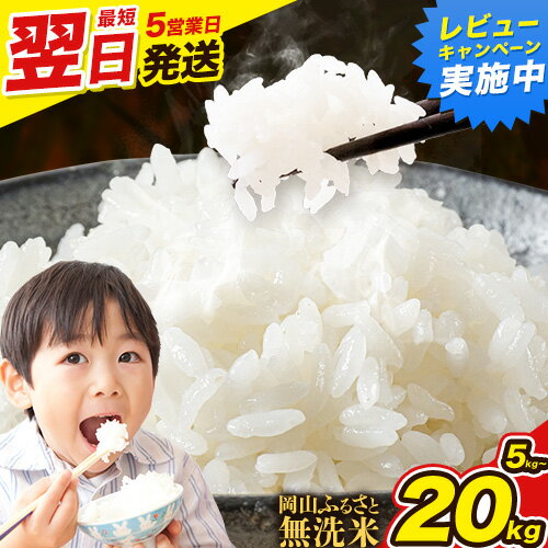 【ふるさと納税】【1-5営業日 速攻出荷！】【数量限定！】生活応援 米 岡山ふるさと無洗米 選べる内容量 5kg 10kg 15kg 20kg岡山県産 無洗米 《1-5営業日以内に順次出荷(土日除く)》岡山県 備前市 送料無料 お米 こめ 国産 速攻出荷 米 コメ 訳あり 令和 6年度産 楽天限定
