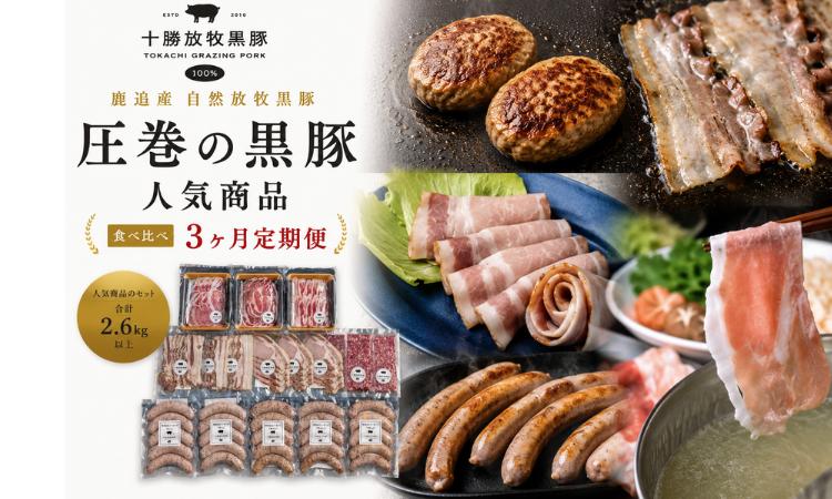 
                  鹿追産自然放牧圧巻の黒豚 人気商品3ヶ月定期便【ふるさと納税 人気 おすすめ ランキング 黒豚 自然放牧黒豚 ウインナー ソーセージ ベーコン 豚肉 加工肉 定期便 十勝 北海道 鹿追町 送料無料】SKN014
                