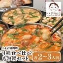 【ふるさと納税】トメ子精肉店 もつ鍋4種 各2～3人前 食べ比べ 10人前分 大容量 小腸 牛モツ 鍋 セット 福岡 博多 M64-55