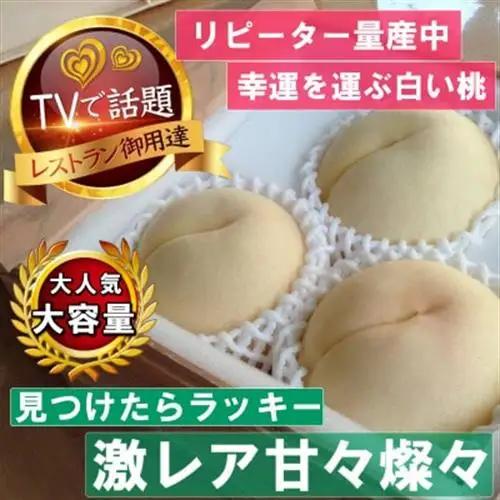 2027年発送先行受付《激レア縁起深い白い桃甘々燦々》人気品種指定ギフト5年連続TV出演話題ブランド【配送不可地域：離島・北海道・沖縄県・中国・四国・九州】【1465337】