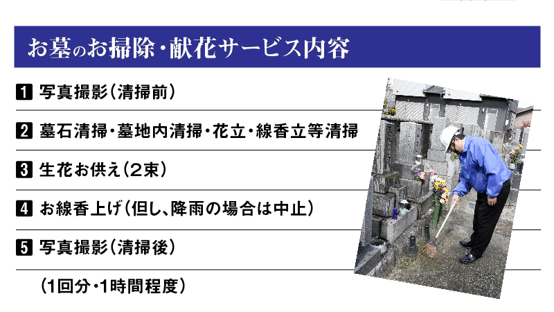 お墓のお掃除・献花サービス【碧南市内墓地限定】　H088-008