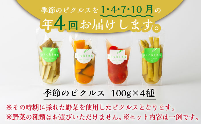 【4回定期便】季節のピクルス 4種セット /おかわりのうえん [UDD004] 漬物 加工品 惣菜 野菜 旬の野菜