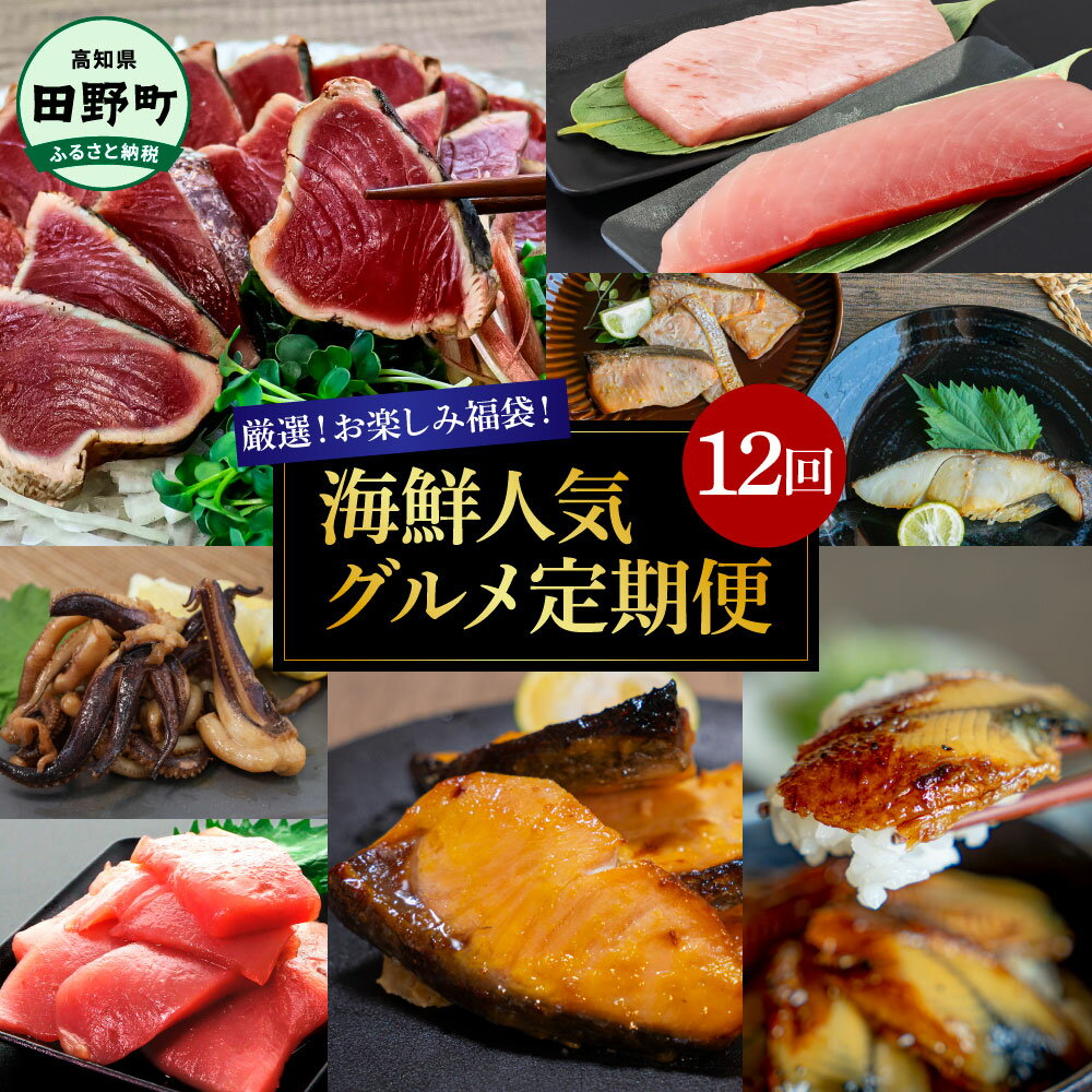 【ふるさと納税】【定期便】海鮮 グルメ 厳選お楽しみ福袋！海鮮人気グルメ定期便 12回 秋鮭 戻り鰹 初鰹 カツオのたたき マグロ アオリイカ ゲソ 鰻 きざみ鰻 蒲焼き 白焼き 漬け丼 ウツボ 西京漬け 魚 魚介 海鮮 お取り寄せ 冷蔵 冷凍 配送 高知県 故郷納税 刺身 150000円