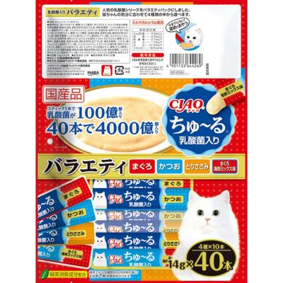 ふるさと納税 静岡市 いなば　猫・CIAOちゅ〜る　乳酸菌入り　バラエティ　(14g×40本)×8袋 |  | 01