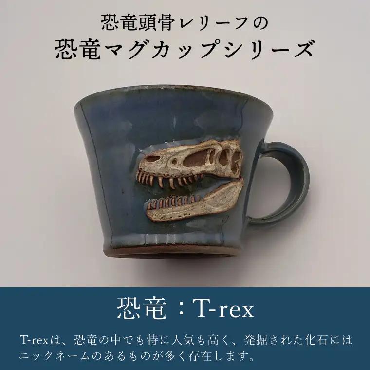 益子焼 恐竜マグカップ T-rex Jane 大石窯 益子町 BW004-2