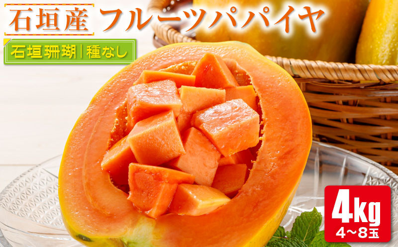 
フルーツパパイヤ４kg 【 パパイヤ フルーツパパイヤ 果物 くだもの フルーツ 果実 国産 沖縄県 沖縄 石垣 石垣島 石垣市 】ZH-14
