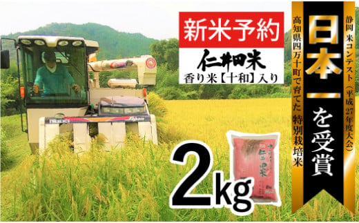 ◎令和6年産新米◎四万十育ちの美味しい「仁井田米」。香り米入りのお米2kg Bmu-B52 米 コメ こめ おこめ お米 ブランド米 白米 精米 国産 2キロ 白米