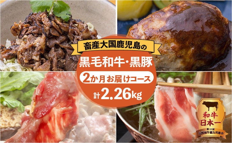 
                  【岩元精肉店】鹿児島県産黒毛和牛・かごしま黒豚　お楽しみ2か月お届けコース　K045-T02
                
